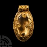 Viking Age Gold and Rock Crystal Pendant