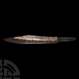 Viking Age Silver and Latten Inlaid Seax War Knife