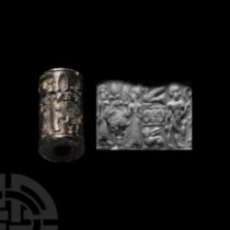Western Asiatic Haematite Cylinder Seal with Figures