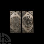 Chinese Silver-Coloured Metal Zodiac Pendant Plaque Pair