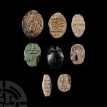 Egyptian Hardstone and Faience Scarab Collection