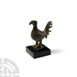 Large Roman Bronze Standing Cockerel Statuette