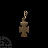 Byzantine Bronze Cross Pendant