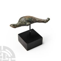 Roman Bronze Dolphin's Head Mount