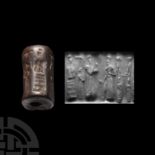 Western Asiatic Haematite Cylinder Seal with Processional Scene