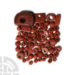 Roman Red Glass and Jasper Bead Collection