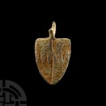 Medieval Knight's Bronze 'Boroughbridge Roll' Heraldic Horse Harness Pendant