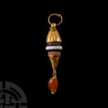 Greek Gold and Bead Pendant