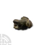 Romano-Egyptian Bronze Crouching Frog Statuette