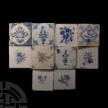 Post Medieval Dutch Glazed Ceramic Tile Group