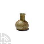 Roman Green Glass Bottle