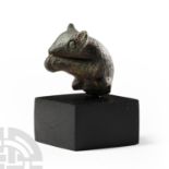 Roman Bronze Mouse Nibbling a Nut Statuette