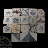 Post Medieval Dutch Glazed Ceramic Tile Group