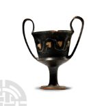 South Italian Blackware Kantharos with Ivy Branch