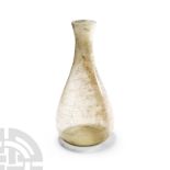 Roman Translucent Glass Flask with Engraved Rings