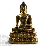 Sino-Tibetan Gilt Bronze Seated Buddha