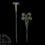 Bronze Age Spectacle Head Pin Group