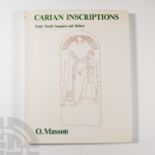 Archaeological Books - Masson - Carian Inscriptions from North Saqqara and Buhen