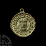 Medieval Bronze Badge with Head of Saint John the Baptist
