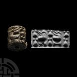 Western Asiatic Steatite Cylinder Seal with Birds