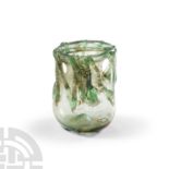Roman Glass Flask with Wavy Lines