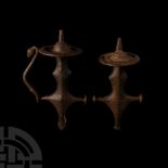 Indian Tulwar Iron Sword Hilt Pair