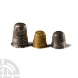 Post Medieval Silver and Gold Thimble Group