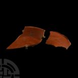 Roman Samian Ware Dish Fragments one with Ancient Repairs