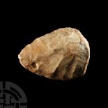 Superb Stone Age French Cream Flint Amygdaloid Handaxe