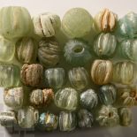 Roman Green Glass Melon Bead Collection