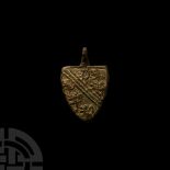 Medieval Bronze Knight's 'De Bohun Family' Heraldic Horse Harness Pendant