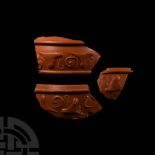 Roman Samian Ware Decorated Bowl Fragments