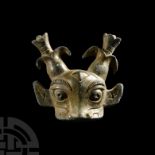 Chinese Han Style Bronze Bovine Mask