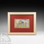 Framed Watercolour Manuscript Leaf