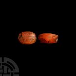 Phoenician Carnelian Scaraboid with Semitic Inscription