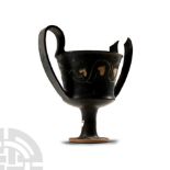 South Italian Blackware Kantharos with Ivy Branch