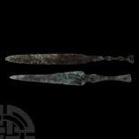 Luristan Bronze Dagger Pair
