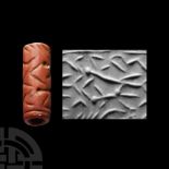 Western Asiatic Red Jasper Cylinder Seal