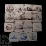 Post Medieval Dutch Glazed Ceramic Tile Group