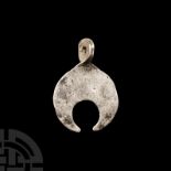 Roman Silver Lunar Pendant