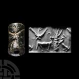 Western Asiatic Steatite Cylinder Seal with Animals