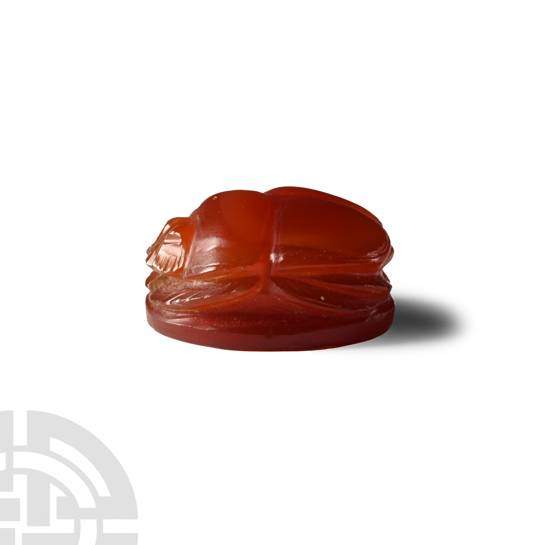 Egyptian Carnelian Scarab with Symbols Representing the Royal Title 'King of Upper and Lower Egypt - Image 2 of 3