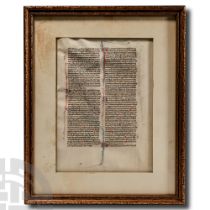 Medieval Illuminated Vellum Manuscript Page