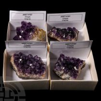 Natural History - Boxed Amethyst Crystal Display Specimen Group [4]