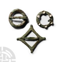 Medieval Bronze Ring Brooch Group