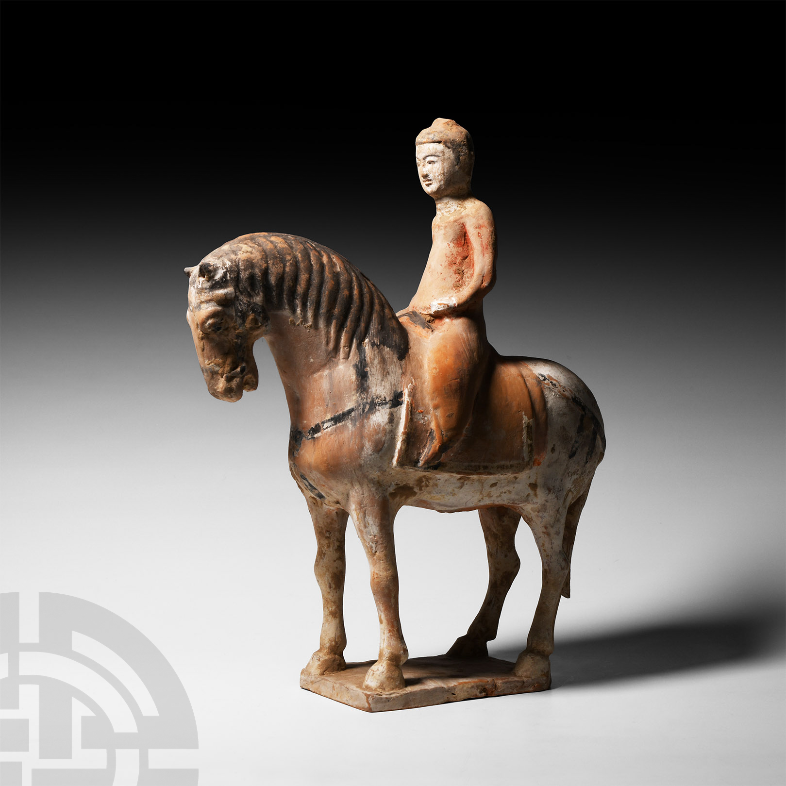 Chinese Tang Terracotta Horse and Rider