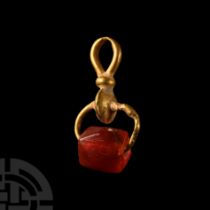 Roman Gold Pendant with Bead