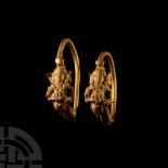 Hellenistic Gold Eros Earrings