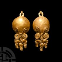 Roman Gold Earrings with Bosses