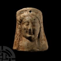 Greek Terracotta Protome Mask